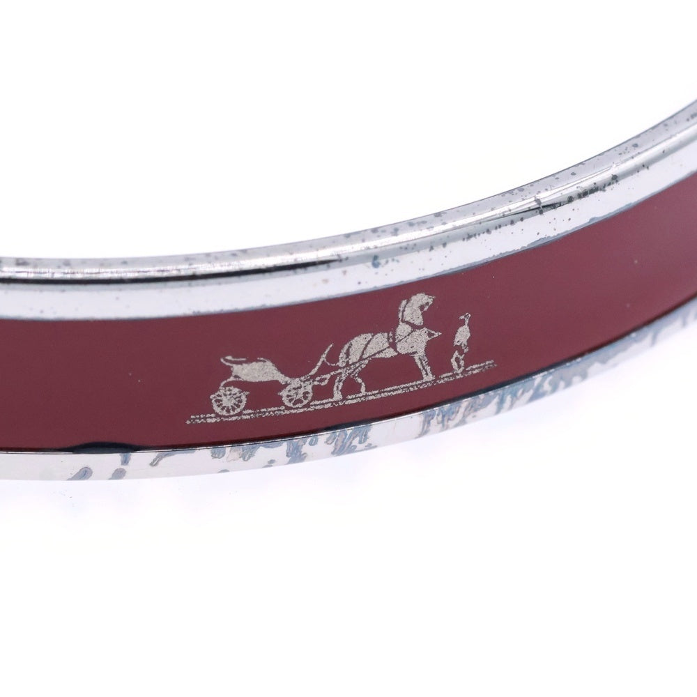 HERMES(エルメス) バングル エマイユ PM レッド メタル シルバー アクセサリー