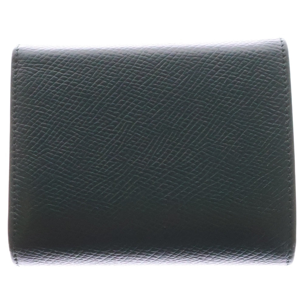 CELINE(セリーヌ) 3つ折り財布 コンパクトウォレット カードケース コインケース ゴールド金具 グリーン レザー