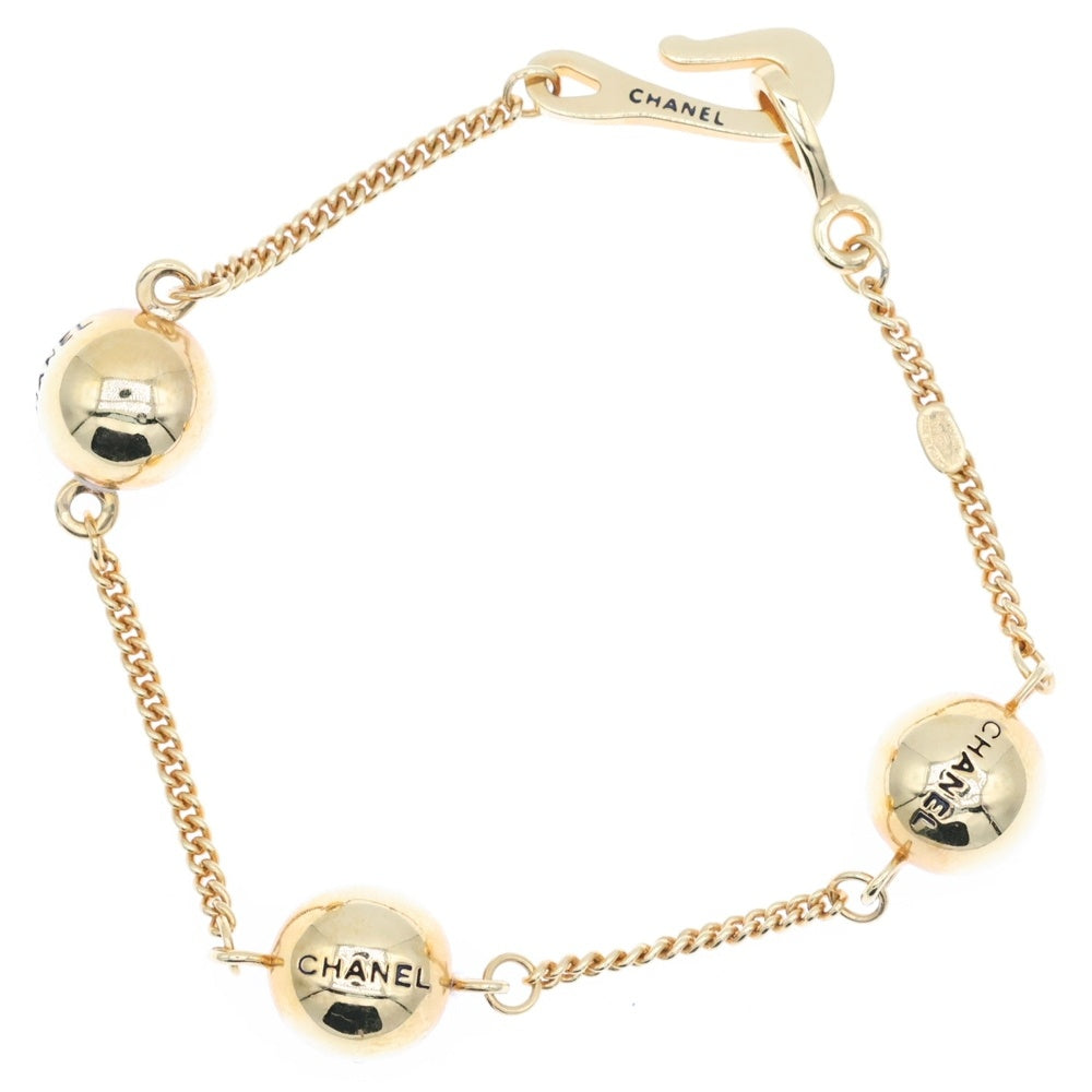 CHANEL(シャネル) ロゴ ボールブレスレット ゴールド レディース