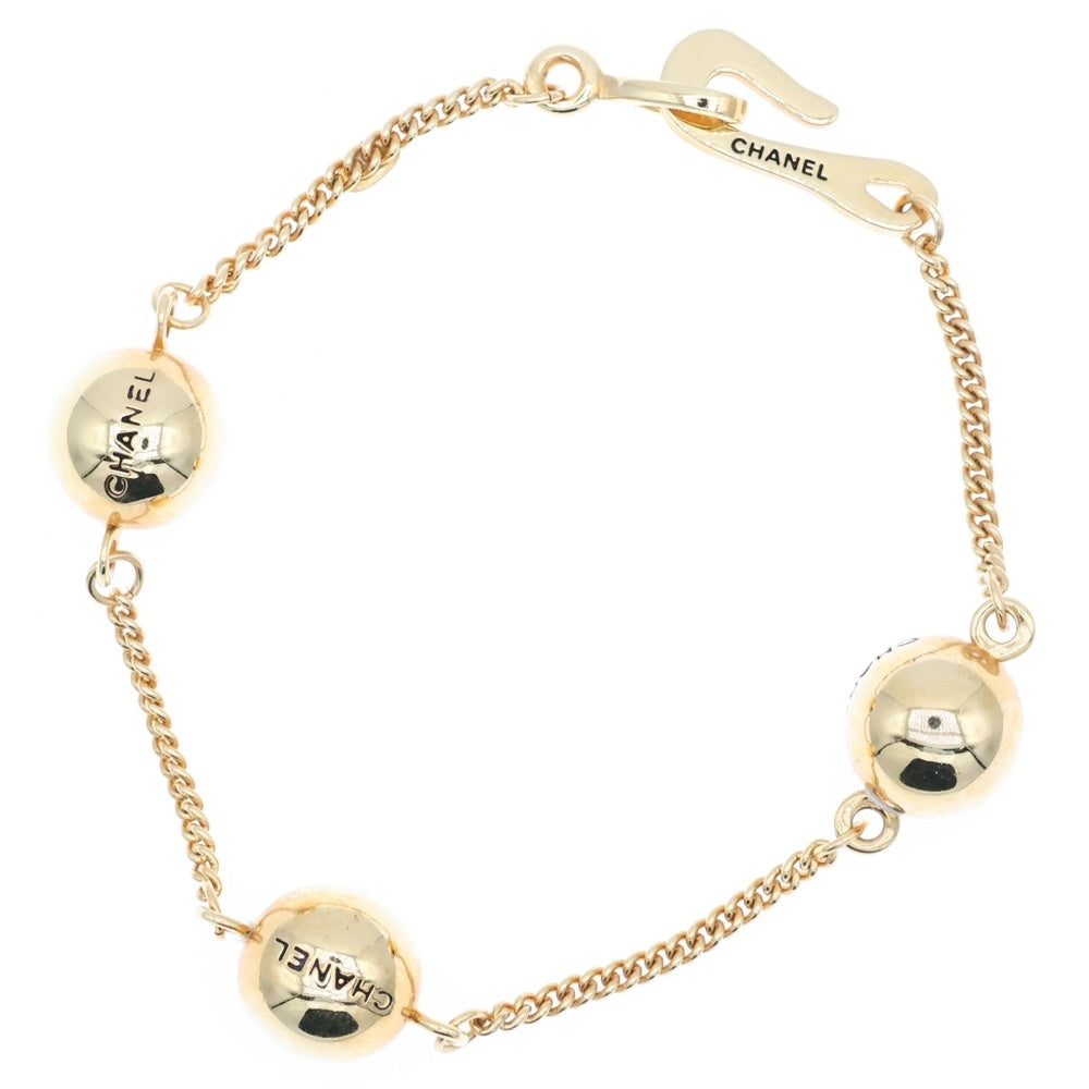 CHANEL(シャネル) ロゴ ボールブレスレット ゴールド レディース