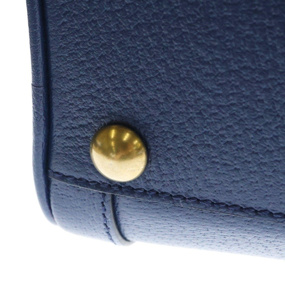 GUCCI(グッチ) ダイアナ バンブー ダッフル ミディアム 2WAY レザー ハンド ショルダーバッグ ブルー 705373