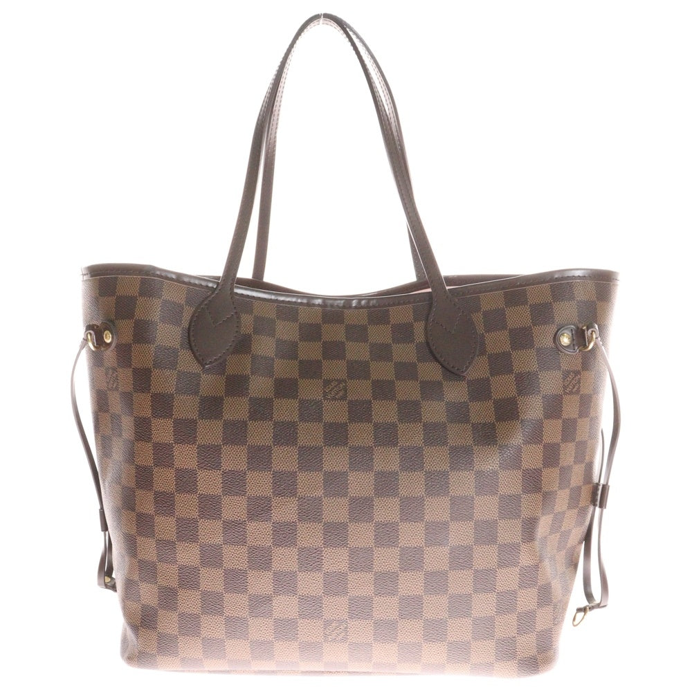 LOUIS VUITTON(ルイヴィトン) ネヴァーフルMM ダミエ エベヌ ローズバレリーヌ PVC レザー トートバッグ ブラウン ポーチ付き N41603 AR3186