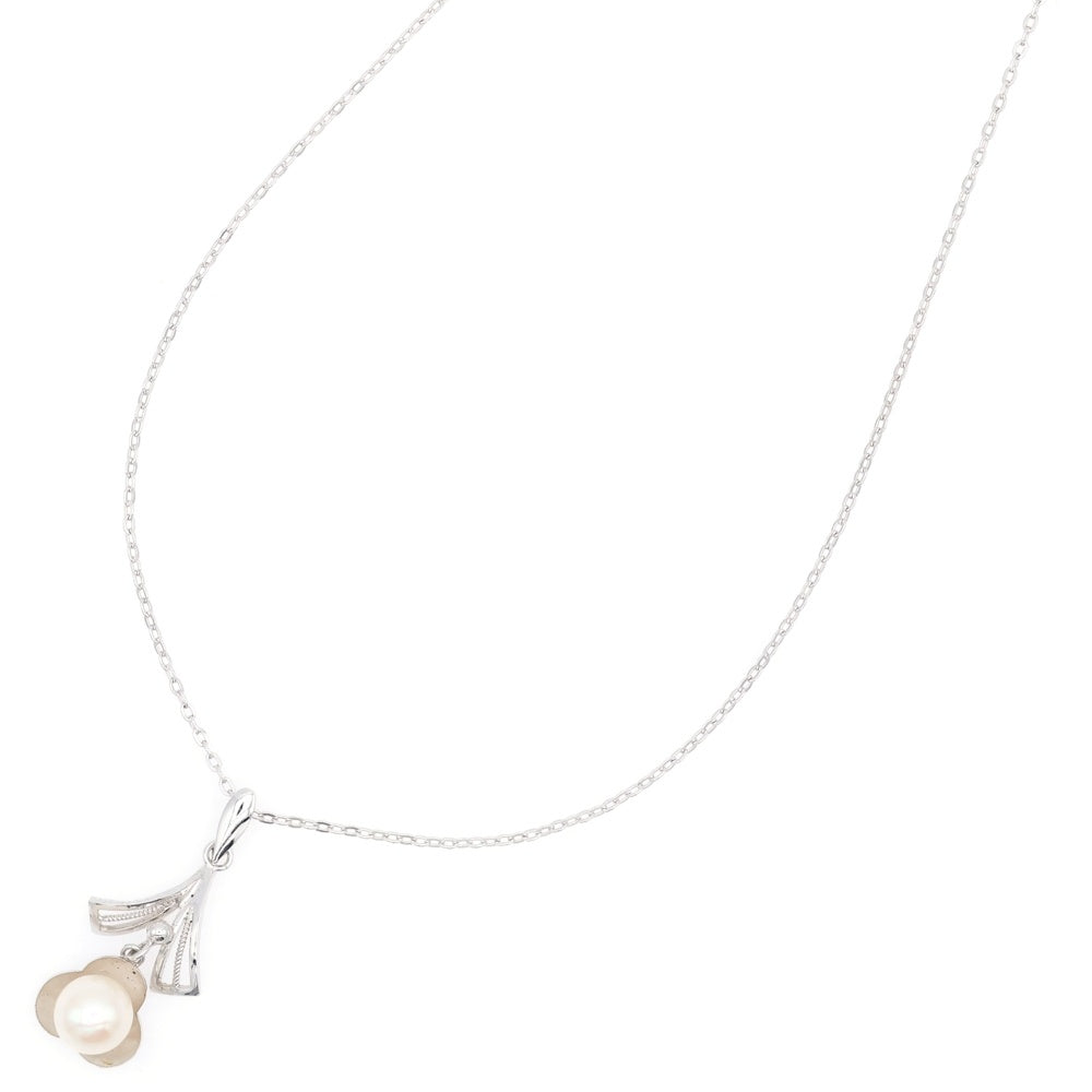 MIKIMOTO(ミキモト) パール フラワーモチーフ デザイン ネックレス SV シルバー