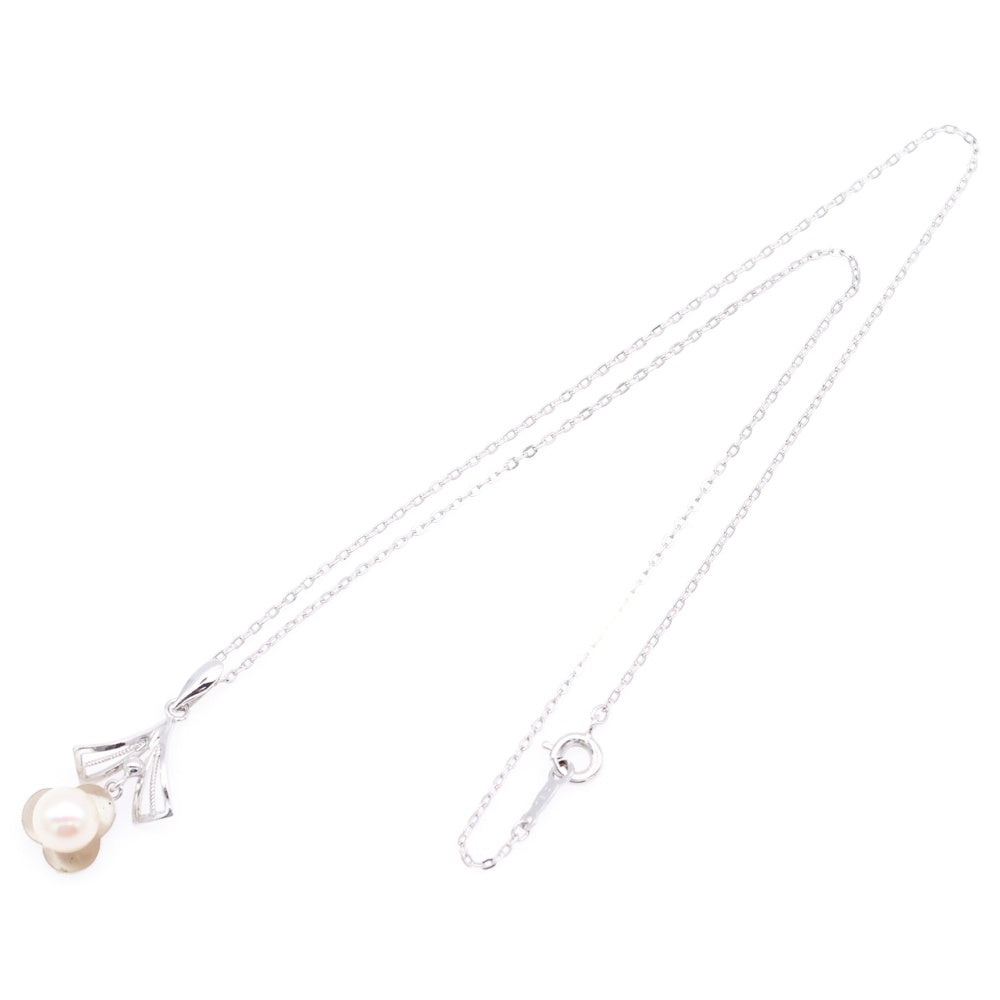 MIKIMOTO(ミキモト) パール フラワーモチーフ デザイン ネックレス SV シルバー