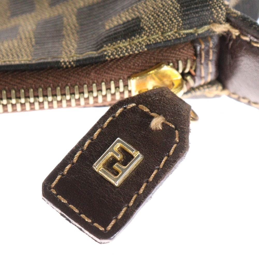 FENDI(フェンディ) ズッカ ショルダーバッグ ワンショルダーバッグ ゴールド金具 ブラウン キャンバス