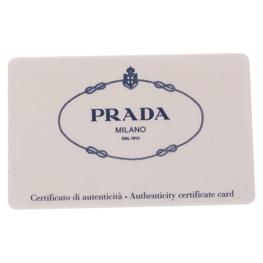 PRADA(プラダ) ロゴプレート ミラー付き スタッズ レザー ハンドバッグ シルバー金具 ブラック BL0529