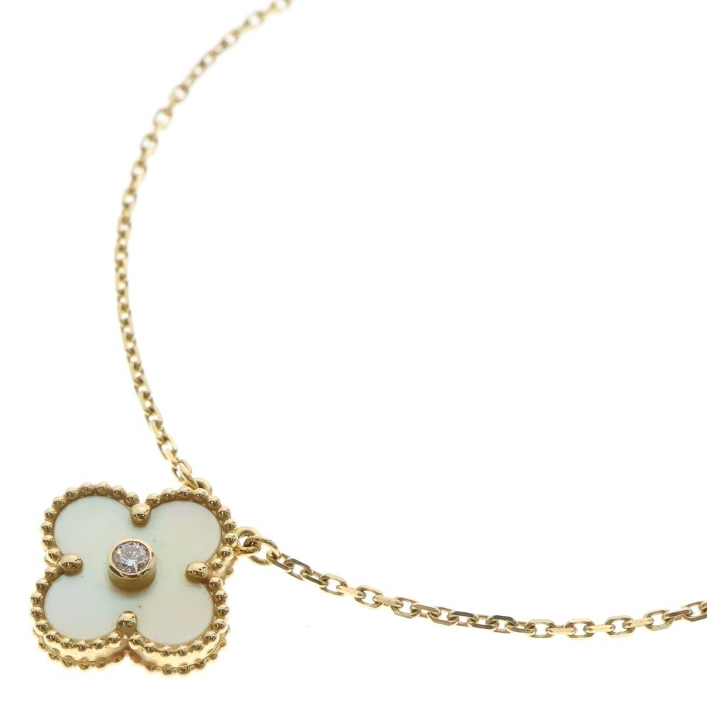 Van Cleef & Arpels(ヴァンクリーフアンドアーペル) ゴールドマザーオブパール 1Pダイヤモンド ネックレス 2018ホリデーコレクション イエローゴールド CARP2R700 レディース