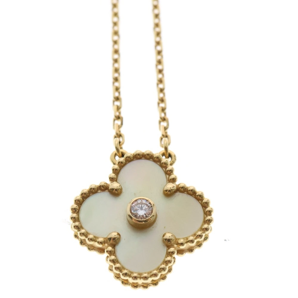 Van Cleef & Arpels(ヴァンクリーフアンドアーペル) ゴールドマザーオブパール 1Pダイヤモンド ネックレス 2018ホリデーコレクション イエローゴールド CARP2R700 レディース