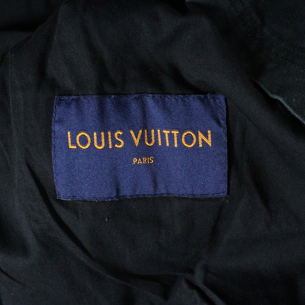 LOUIS VUITTON(ルイヴィトン) 22AW LVスプレッド テクニカル バックロゴ刺繍 オーバー コットン シャツジャケット ブルゾン ブラック RM222M N22 HNB26W