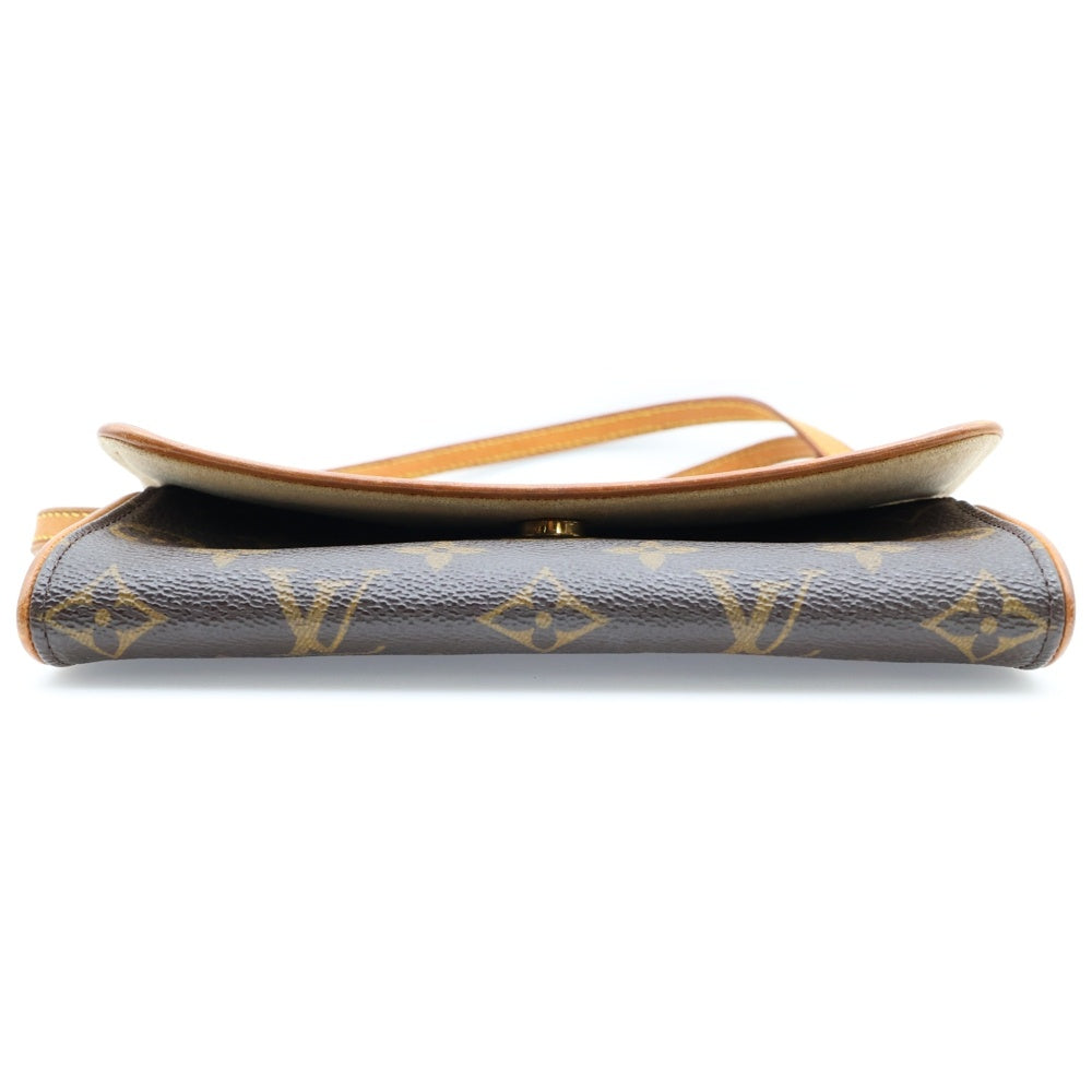 LOUIS VUITTON(ルイヴィトン) モノグラム ポシェットツインPM ショルダーポシェット ショルダーバッグ ミニバッグ ブラウン ゴールド金具 レザー×PVC M51854
