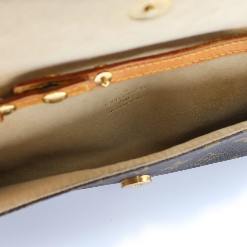 LOUIS VUITTON(ルイヴィトン) モノグラム ポシェットツインPM ショルダーポシェット ショルダーバッグ ミニバッグ ブラウン ゴールド金具 レザー×PVC M51854