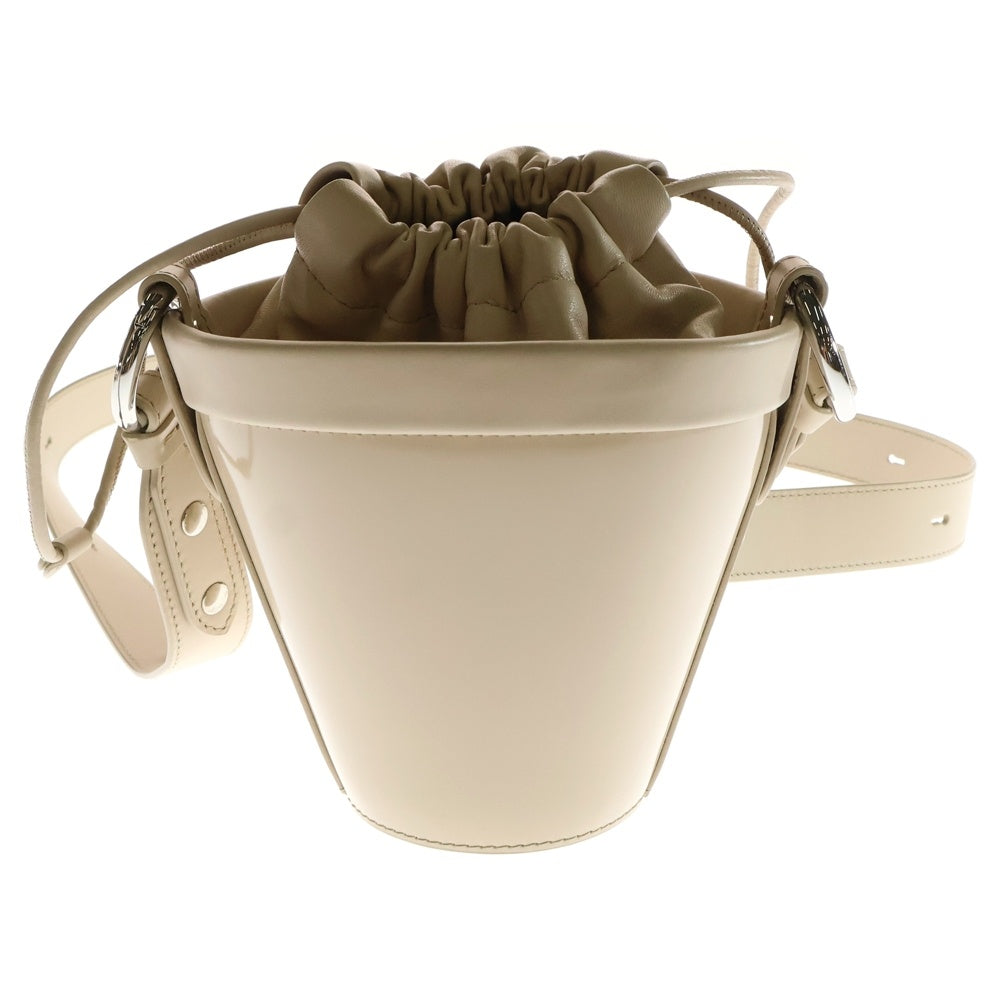 Maison Margiela 0(メゾンマルジェラ) Bucket Mini Bag 4ステッチ パテント コンビレザー バケット ミニ ショルダーバッグ ベージュ SB3WG0042 P5135