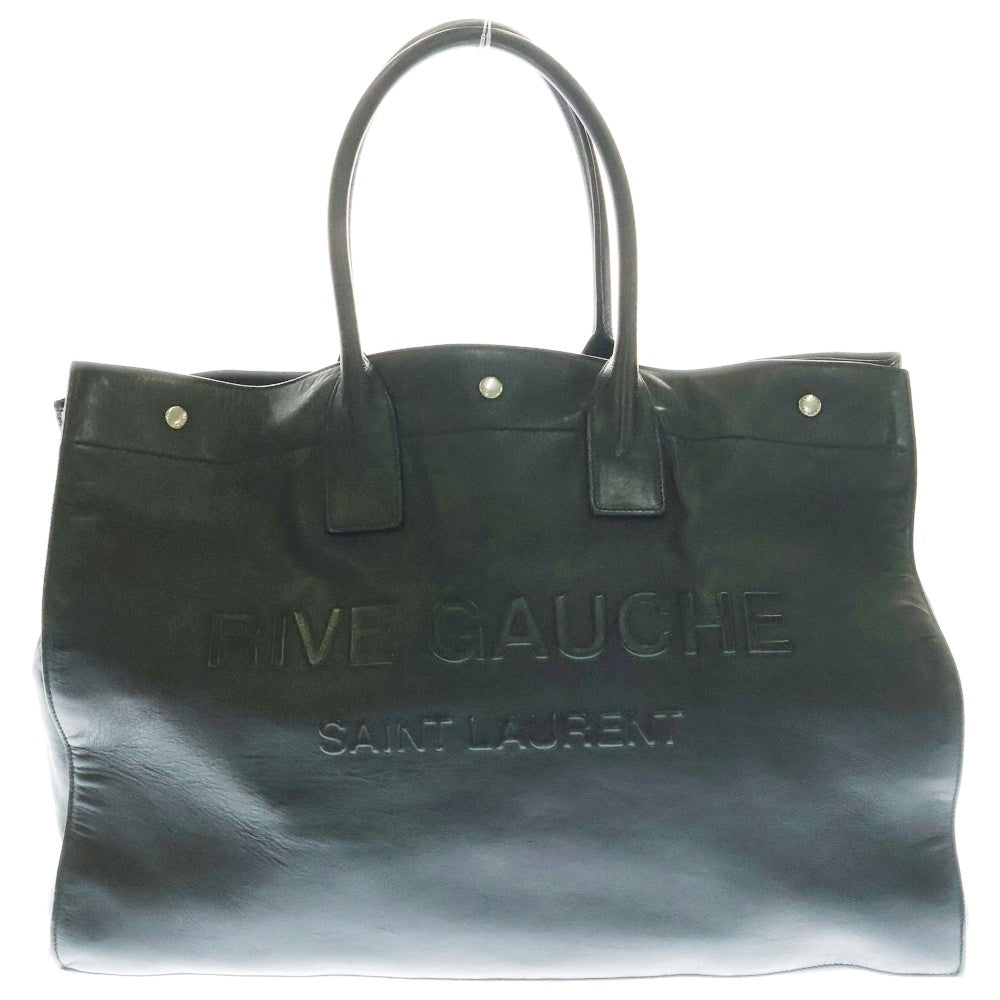 SAINT LAURENT PARIS(サンローランパリ) RIVE GAUCHE リヴゴーシュ トートバッグ ブラック レザー ハンドバッグ 587273