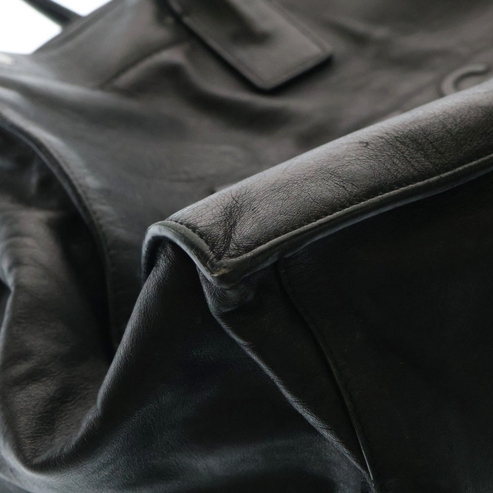 SAINT LAURENT PARIS(サンローランパリ) RIVE GAUCHE リヴゴーシュ トートバッグ ブラック レザー ハンドバッグ 587273