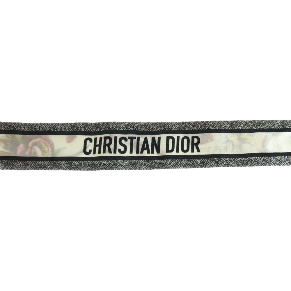 Christian Dior(クリスチャンディオール) ミッツァ ツイリー スカーフ 花柄 ホワイト マルチカラー シルク