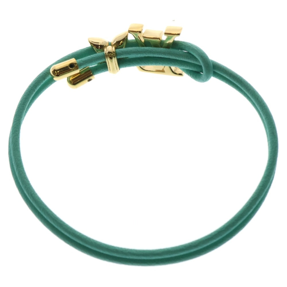 LOUIS VUITTON(ルイヴィトン) LVブルーム ブレスレット ターコイズ レザー ゴールド金具 M8142Z