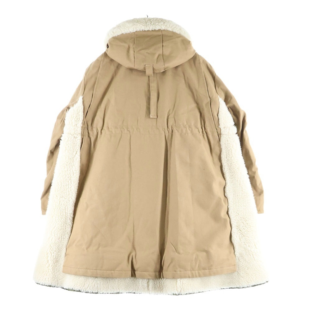 Sacai(サカイ) 23AW ×Carhartt WIP Canvas Parka Siberian カーハート キャンバス ダック地 シベリアン ボアフリース切り替え フーデッドジャケット コート ベージュ 23-06740