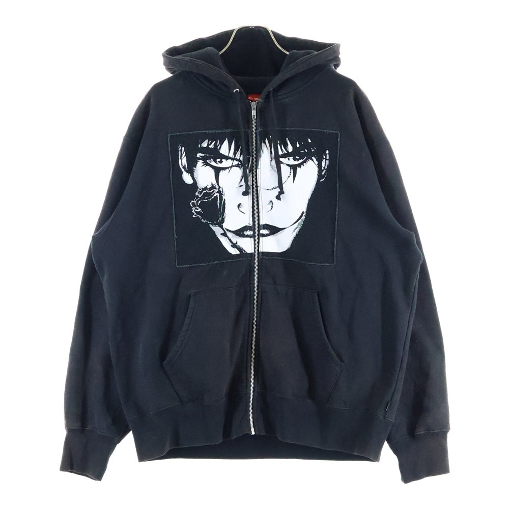 SUPREME(シュプリーム) 21AW The Crow Zip Up Hooded Sweatshirt ザ クロウ グラフィックプリント ジップアップスウェットパーカー フーディー ブラック