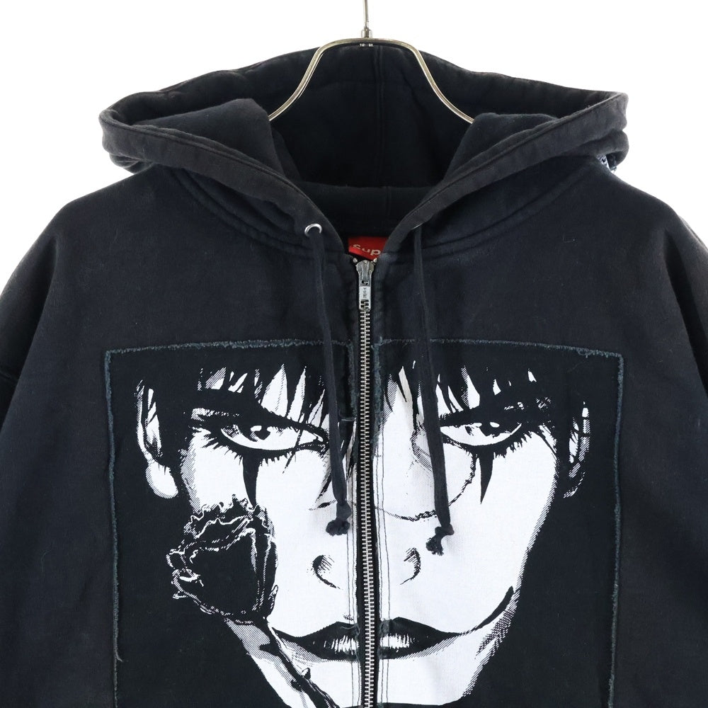 SUPREME(シュプリーム) 21AW The Crow Zip Up Hooded Sweatshirt ザ クロウ グラフィックプリント ジップアップスウェットパーカー フーディー ブラック