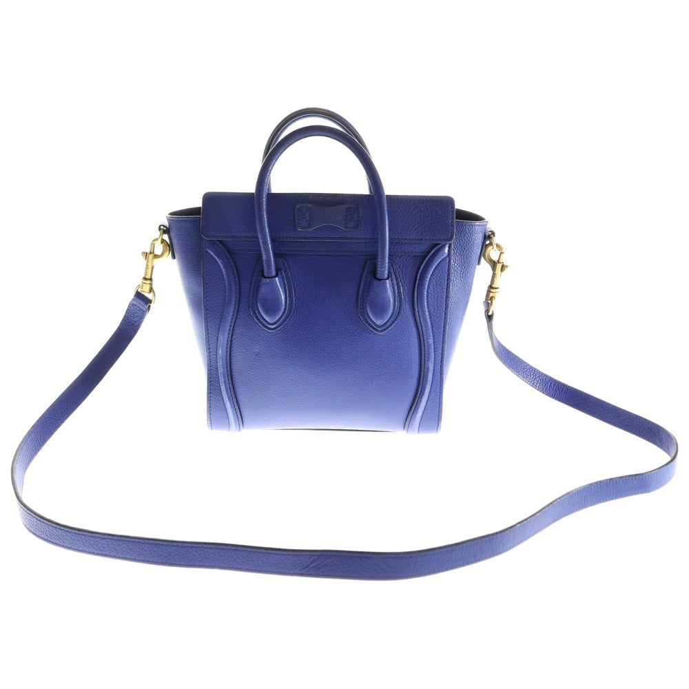 CELINE(セリーヌ) ラゲージ ナノ ハンドバック ブルー レザー 2WAY ハンドバッグ ショルダーバッグ