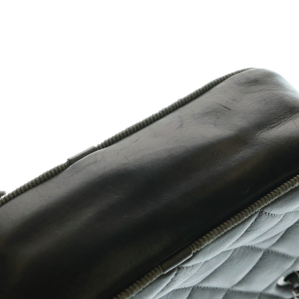 CHANEL(シャネル) ココマーク バレリーナ ショルダーバッグ チェーンバッグ ハンドバッグ ミニバッグ メタリックグレー レザー シルバー金具 A93015