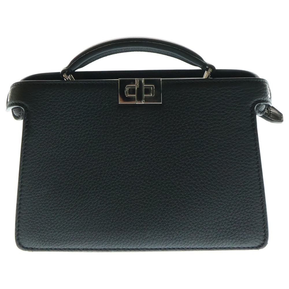 FENDI(フェンディ) ピーカブー ISeeU アイシーユー エックスクロス ブラック レザー 2wayショルダーバッグ ハンドバッグ シルバー金具 7VA582