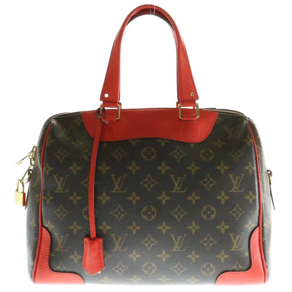 LOUIS VUITTON(ルイヴィトン) モノグラム レティーロPM ハンドバッグ ボストンバッグ ブラウン×レッド ゴールド金具 レザー×PVC M50057