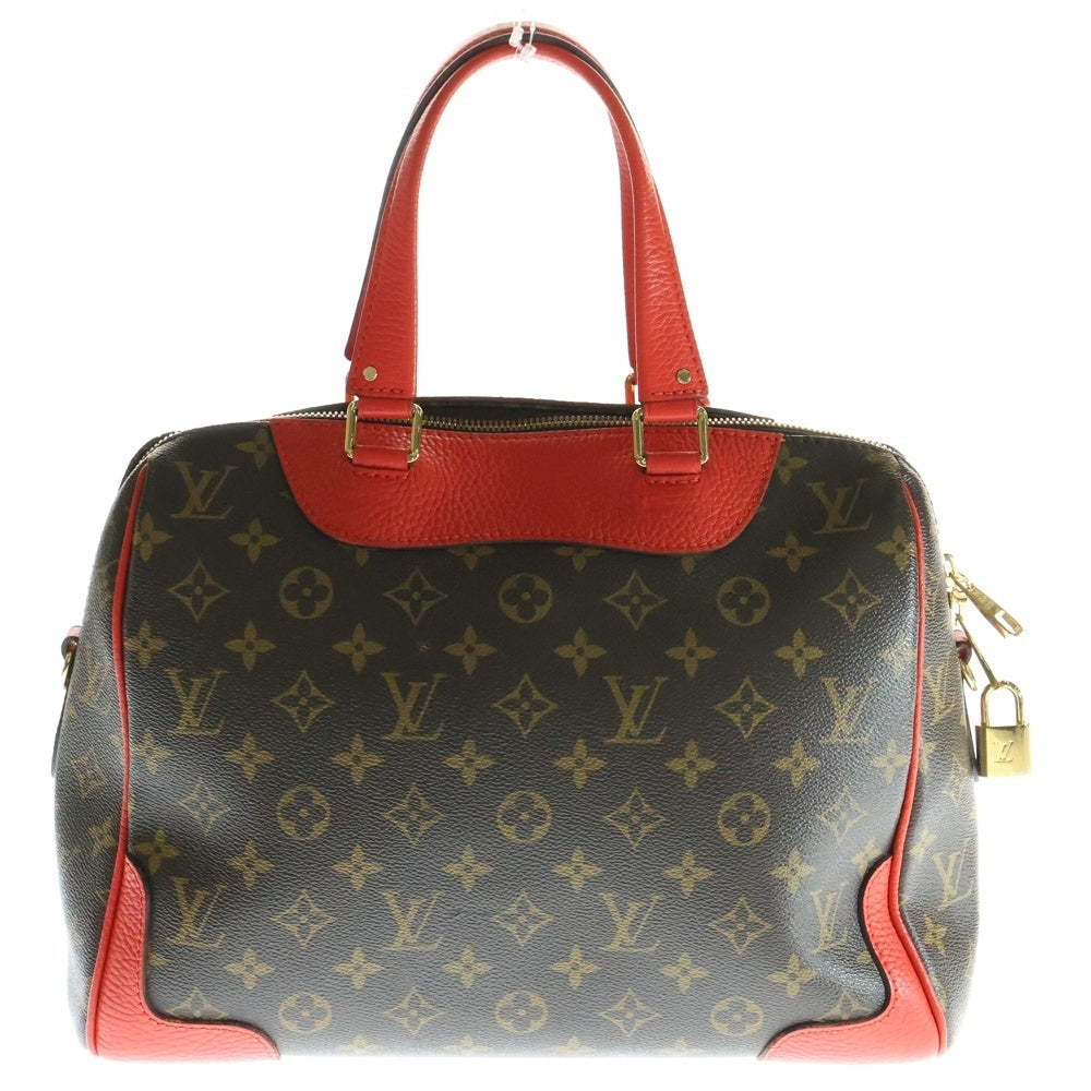 LOUIS VUITTON(ルイヴィトン) モノグラム レティーロPM ハンドバッグ ボストンバッグ ブラウン×レッド ゴールド金具 レザー×PVC M50057