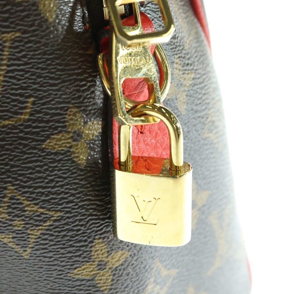 LOUIS VUITTON(ルイヴィトン) モノグラム レティーロPM ハンドバッグ ボストンバッグ ブラウン×レッド ゴールド金具 レザー×PVC M50057