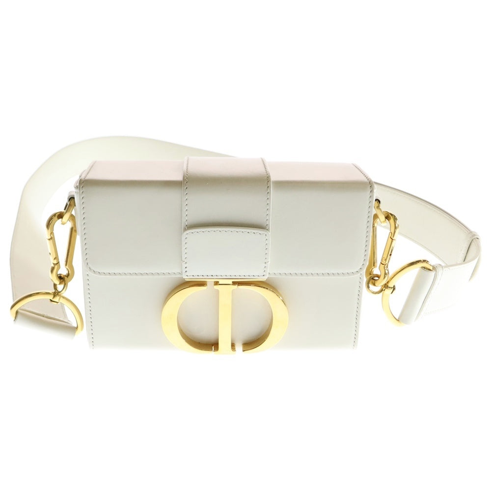 Christian Dior(クリスチャンディオール) 30モンテーニュ ショルダーバック ミニバッグ ホワイト レザー ゴールド金具