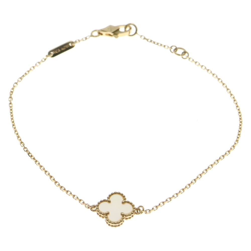 Van Cleef & Arpels(ヴァンクリーフアンドアーペル) スウィートアルハンブラ マザーオブパール チェーンブレスレット K18YG イエローゴールド レディース VCARF68800