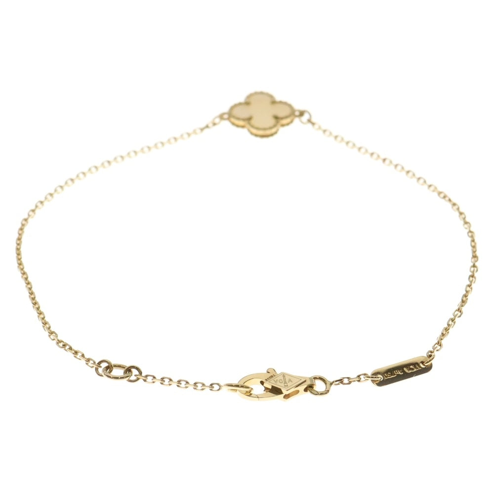 Van Cleef & Arpels(ヴァンクリーフアンドアーペル) スウィートアルハンブラ マザーオブパール チェーンブレスレット K18YG イエローゴールド レディース VCARF68800