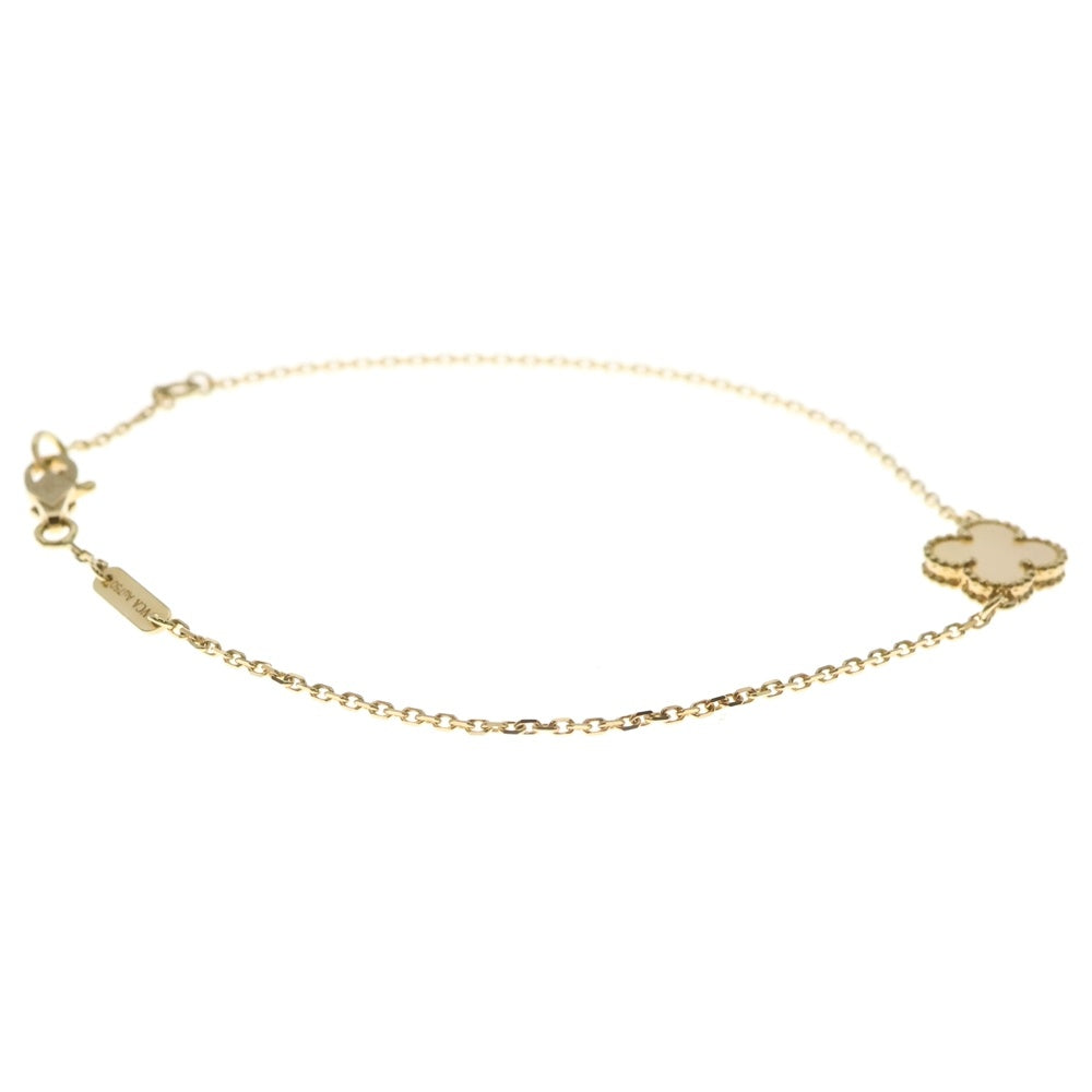 Van Cleef & Arpels(ヴァンクリーフアンドアーペル) スウィートアルハンブラ マザーオブパール チェーンブレスレット K18YG イエローゴールド レディース VCARF68800