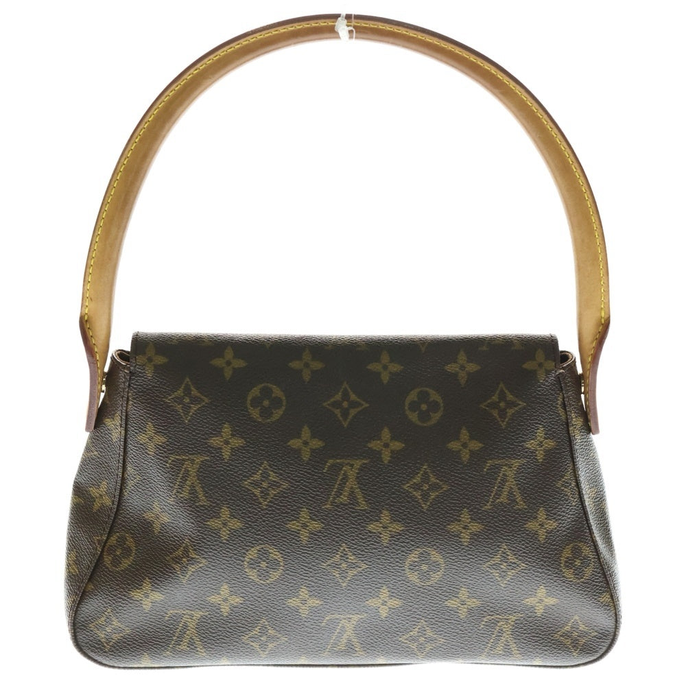 LOUIS VUITTON(ルイヴィトン) モノグラム ミニルーピング ハンドバッグ ワンショルダーバッグ ブラウン レザー×PVC ゴールド金具 M51147