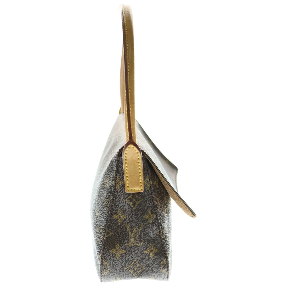 LOUIS VUITTON(ルイヴィトン) モノグラム ミニルーピング ハンドバッグ ワンショルダーバッグ ブラウン レザー×PVC ゴールド金具 M51147
