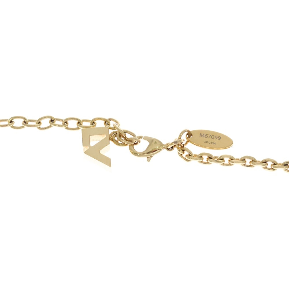 LOUIS VUITTON(ルイヴィトン) コリエ アンクルージョン アールデコ ロゴ ボール ペンダント チェーン ネックレス ゴールド M67099