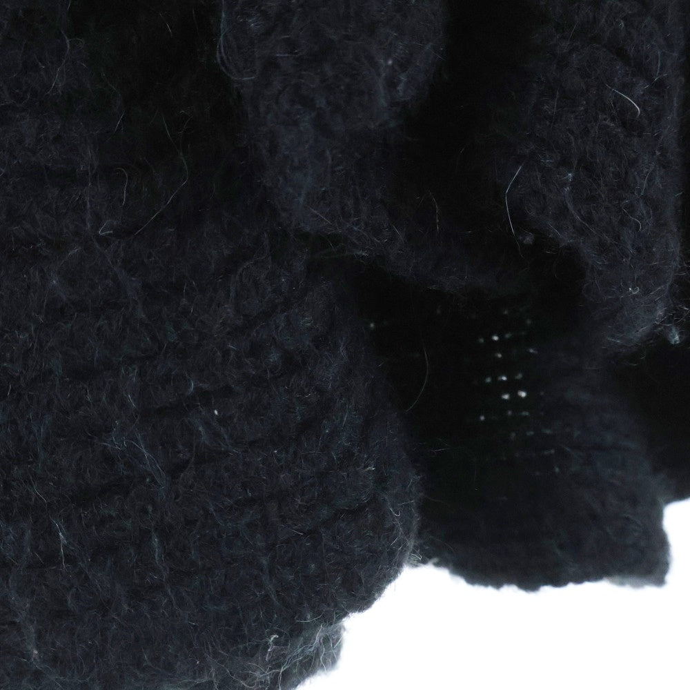 MONCLER(モンクレール) MARAISETTE マレセット ニットフリル 切り替え ノーカラー ダウンベスト ブラック レディース 32093457040553052