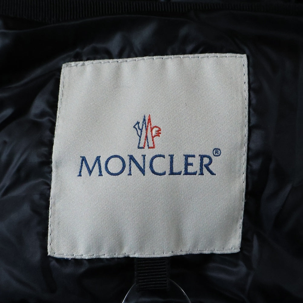 MONCLER(モンクレール) MARAISETTE マレセット ニットフリル 切り替え ノーカラー ダウンベスト ブラック レディース 32093457040553052