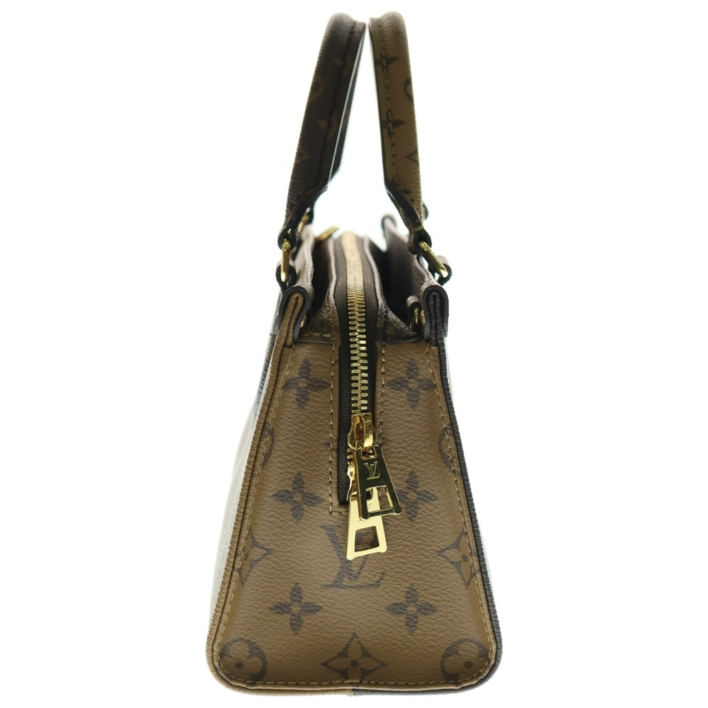 LOUIS VUITTON(ルイヴィトン) オンザゴーEW モノグラム ジャイアント リバース PVC レザー 2WAY ハンド チェーンショルダー バッグ ゴールド金具 ブラウン M14236