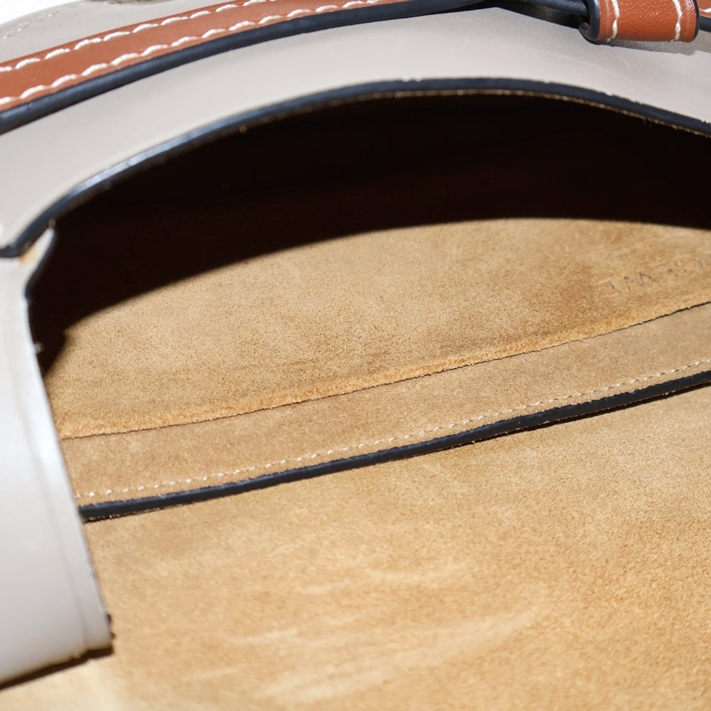LOEWE(ロエベ) ゲートバッグ スモール ショルダーバッグ ショルダーポシェット ブラウン×グレージュ レザー ゴールド金具