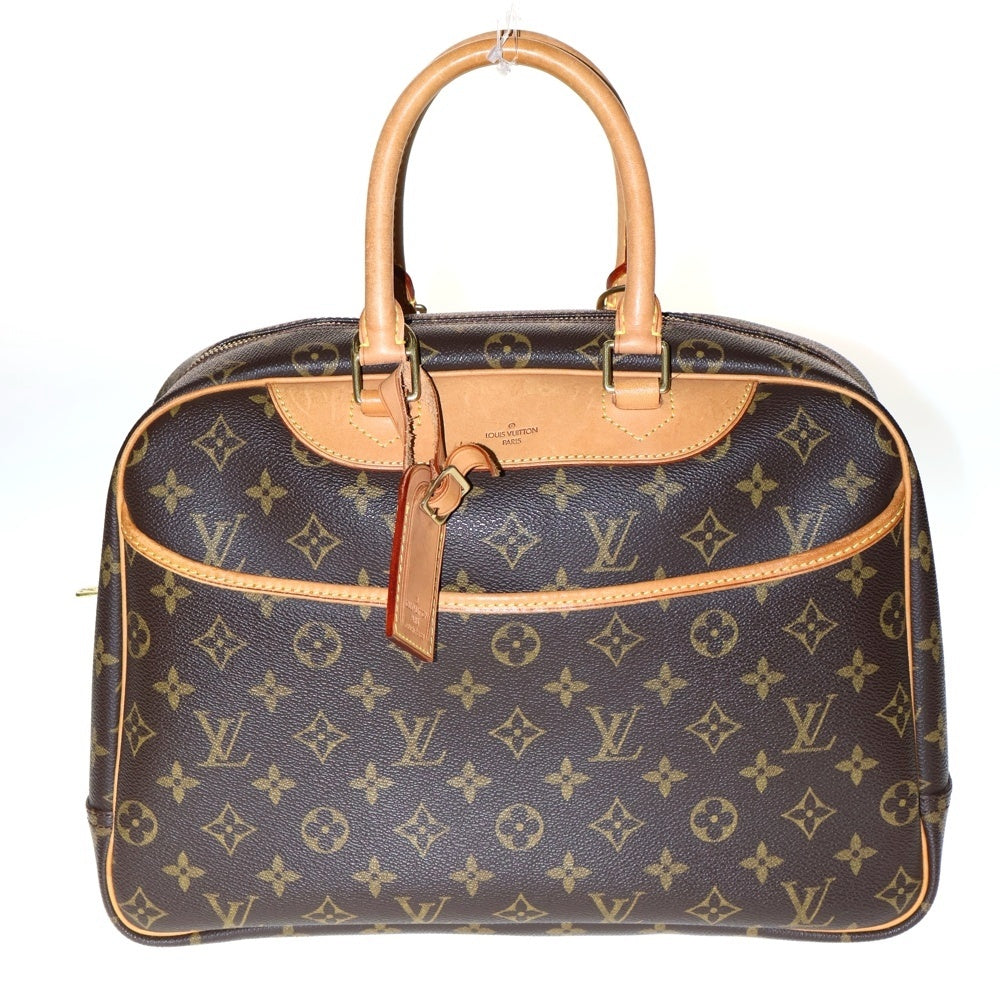 LOUIS VUITTON(ルイヴィトン) モノグラム ドーヴィル ハンドバッグ ブラウン ゴールド金具 レザー×PVC M47270