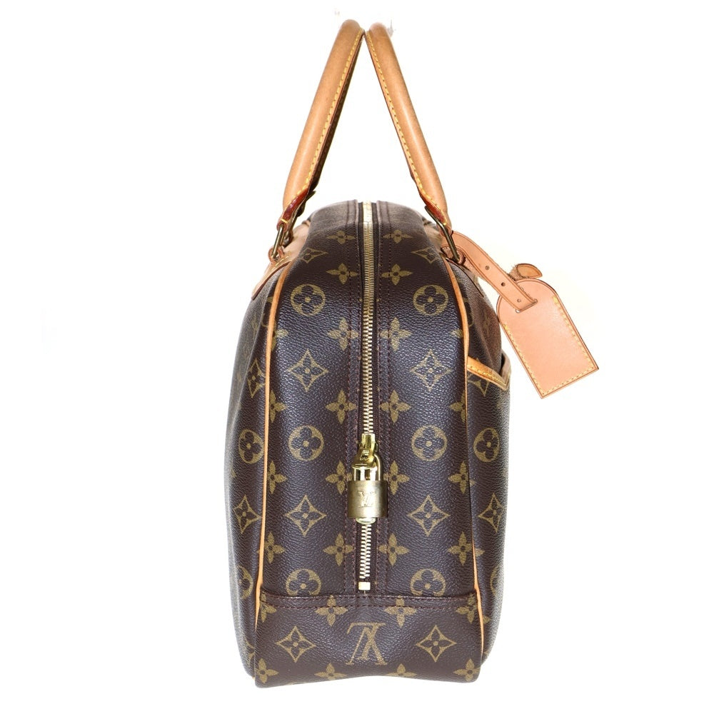 LOUIS VUITTON(ルイヴィトン) モノグラム ドーヴィル ハンドバッグ ブラウン ゴールド金具 レザー×PVC M47270