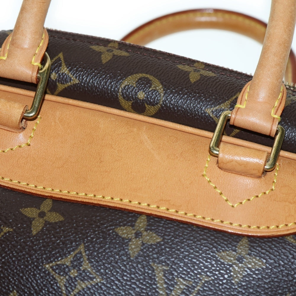 LOUIS VUITTON(ルイヴィトン) モノグラム ドーヴィル ハンドバッグ ブラウン ゴールド金具 レザー×PVC M47270