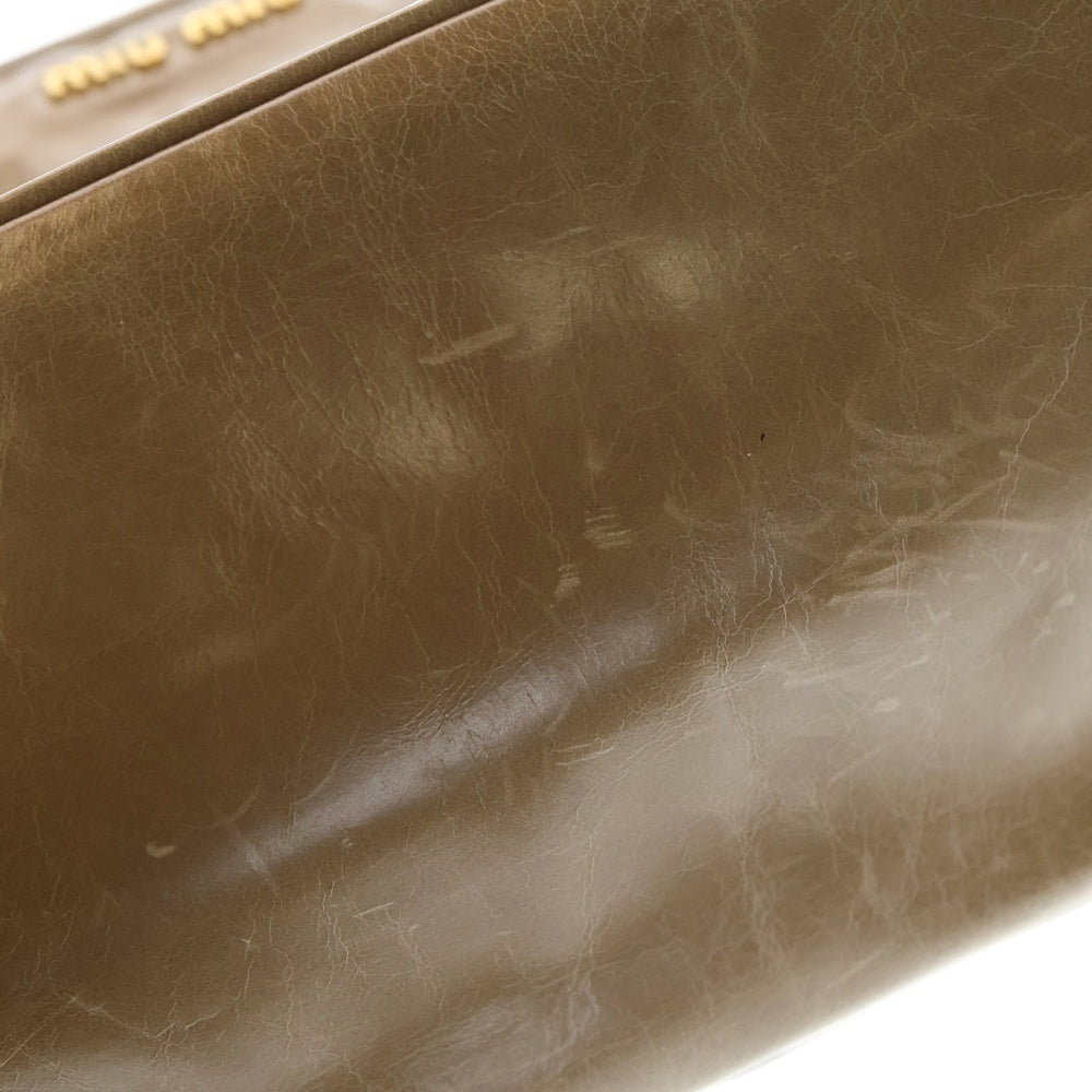 miumiu(ミュウミュウ) 2wayバック ハンドバッグ ショルダーバッグ ベージュ レザー ゴールド金具