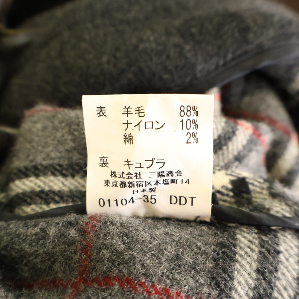 BURBERRY BLACK LABEL(バーバリー ブラックレーベル) バーバリーチェック フーデッドウールロングダッフルコート グレー BMP90-901-07