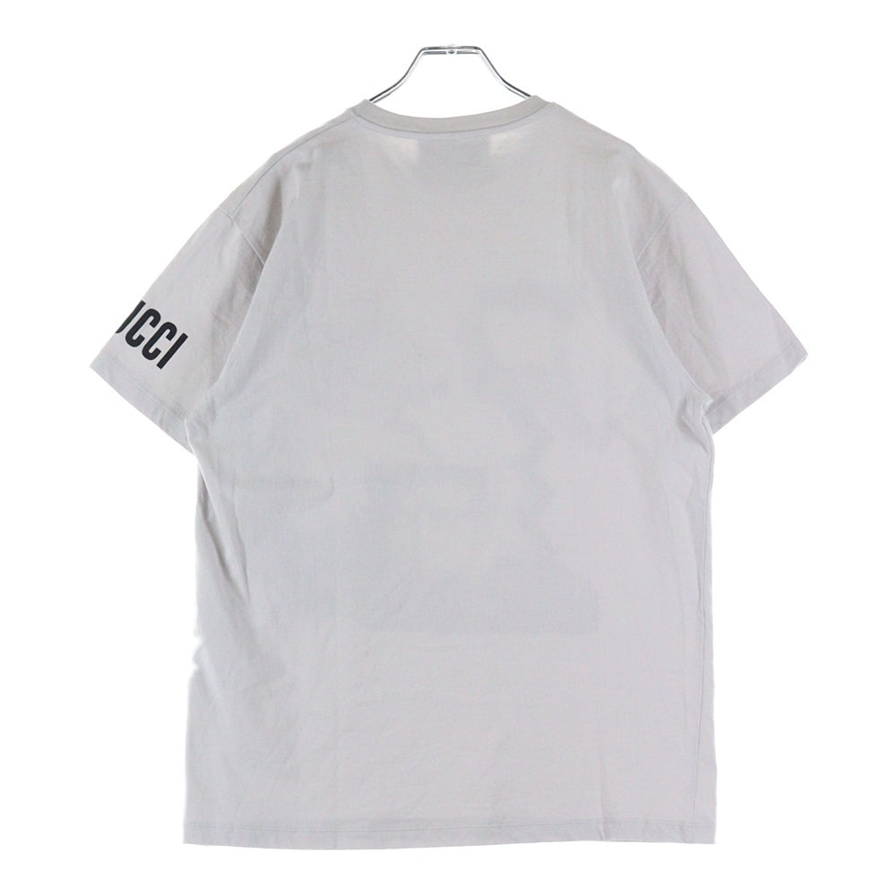GUCCI(グッチ) スリーブロゴ グラフィックプリント ホースビット クルーネック半袖Tシャツカットソー ライトグレー 771758 XJGIB