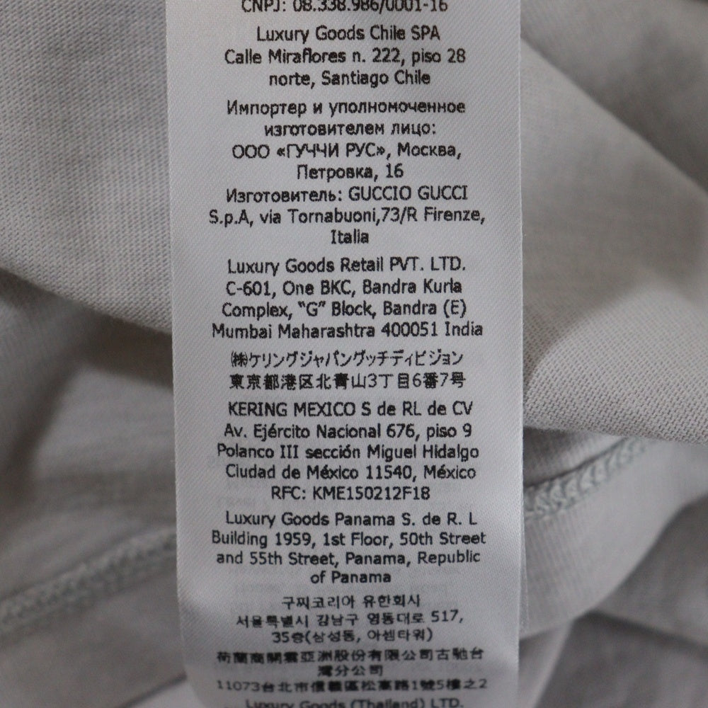 GUCCI(グッチ) スリーブロゴ グラフィックプリント ホースビット クルーネック半袖Tシャツカットソー ライトグレー 771758 XJGIB