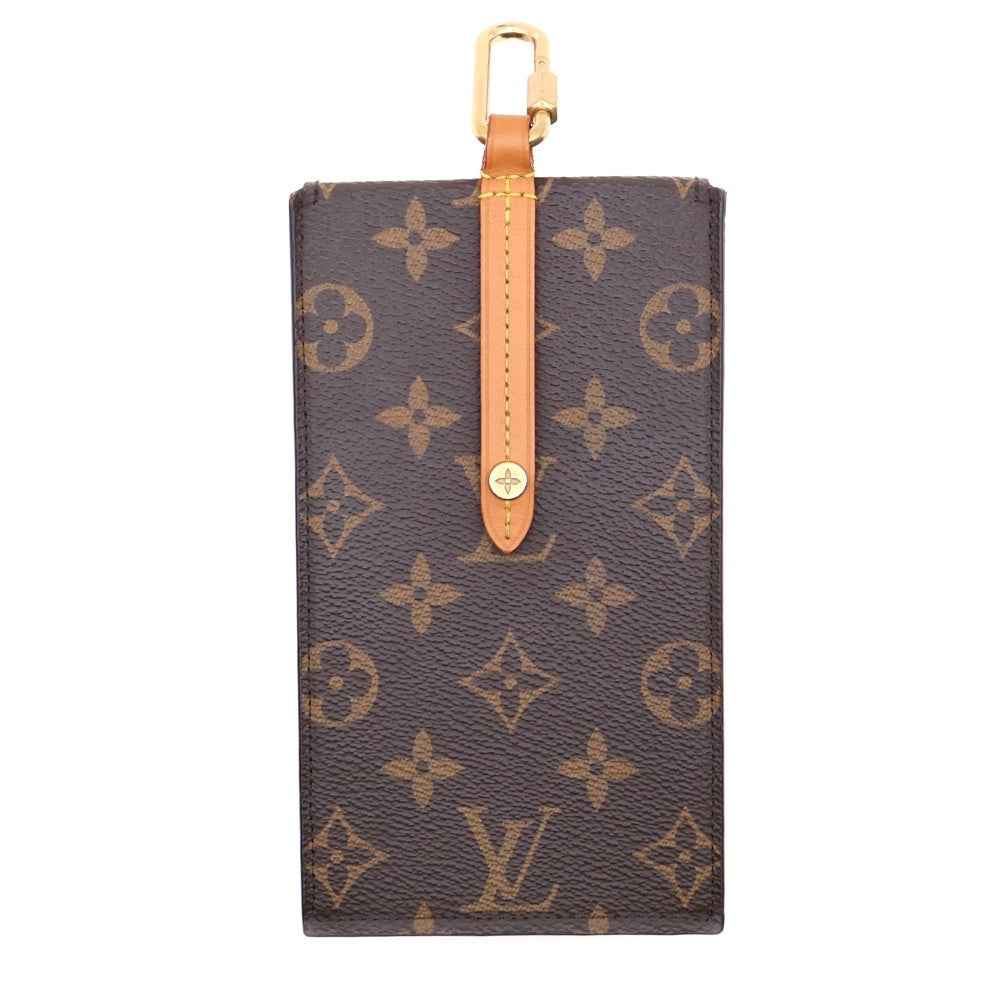 LOUIS VUITTON(ルイヴィトン) モノグラム ボックス フォンケース ポーチ 小物入れ ブラウンPVC×レザー M68523 ゴールド金具