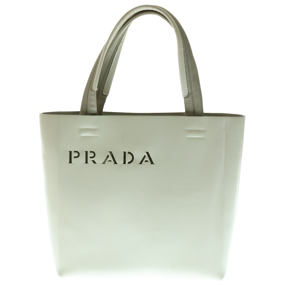 PRADA(プラダ) パンチング ロゴ ハンドバッグ トートバッグ アイボリー