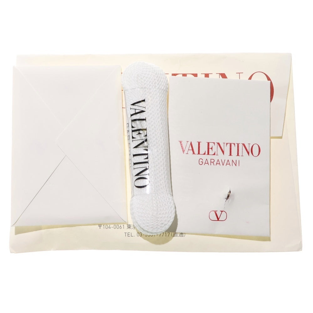 VALENTINO(ヴァレンティノ) ロックスタッズ アンタイトルド レザー プラットフォーム 厚底 レースアップ ローカットシューズ スニーカー ゴールド金具 ホワイト レディース